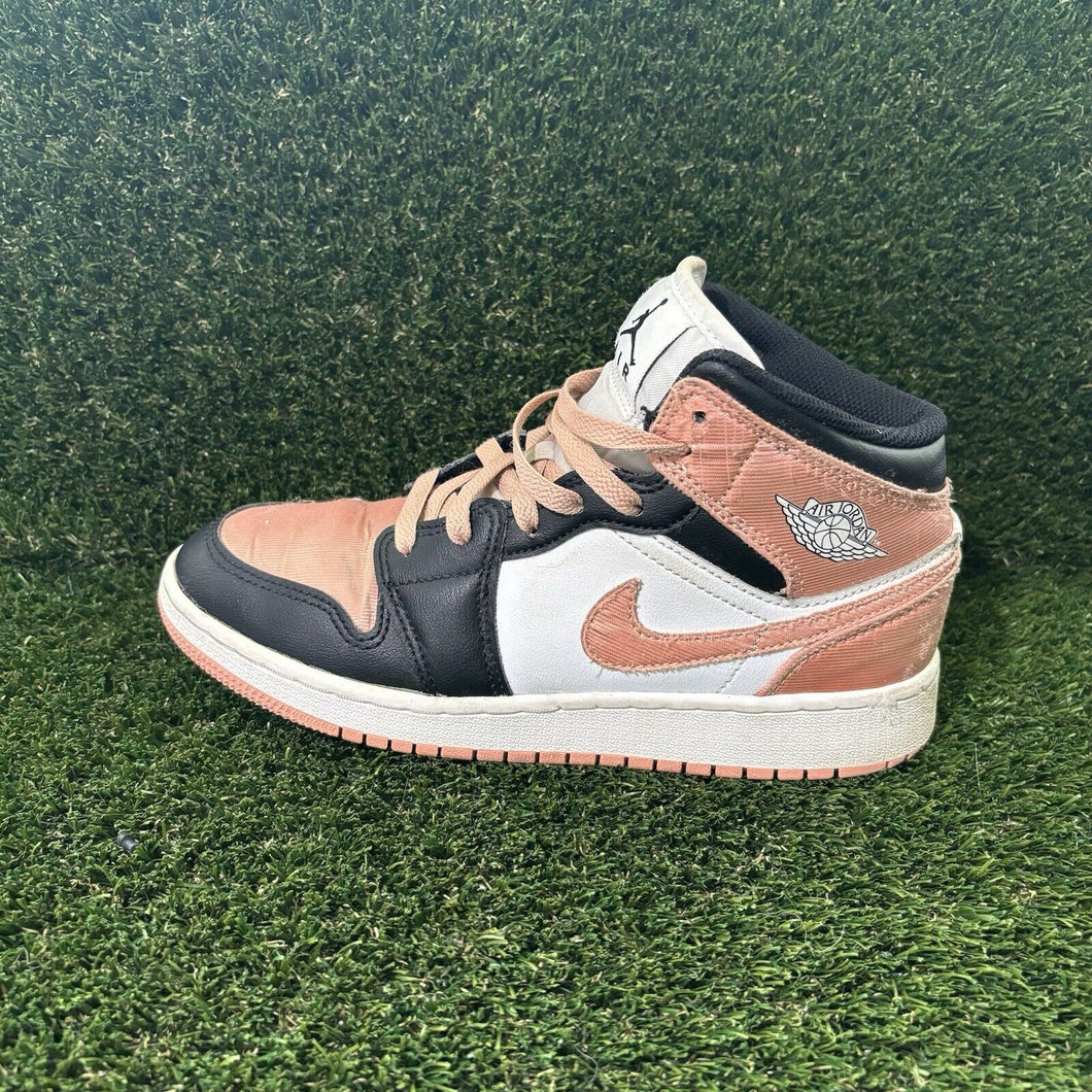 Size 5Y - Kids Jordan 1 Mid Pink Rose Gold DM9077-108