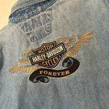 Load image into Gallery viewer, Harley Davidson Buttoned up Jean Jacket/Tee
