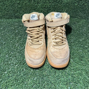 Size 3Y - Kids Nike Air Force 1 Brown Wheat Mid Top 859337-200