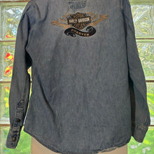 Load image into Gallery viewer, Harley Davidson Buttoned up Jean Jacket/Tee
